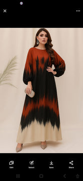 Elegant Digital Printed Silk 3 Piece Dress