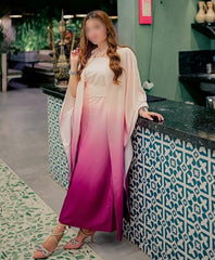 Elegant Digital Printed Silk 3 Piece Dress