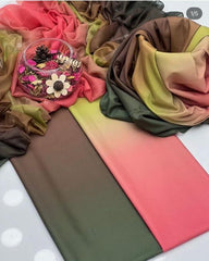 Elegant Digital Printed Silk 3 Piece Dress