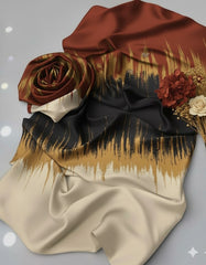 Elegant Digital Printed Silk 3 Piece Dress