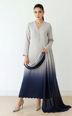 Elegant Digital Printed Silk 3 Piece Dress